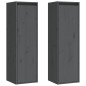 vidaXL Armario de pared 2 uds madera maciza de pino gris 30x30x100 cm vidaXL Armario de pared 2 uds madera maciza de pino gris 30x30x100 cm