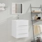 vidaXL Mueble de baño con lavabo madera contrachapada blanco vidaXL Mueble de baño con lavabo madera contrachapada blanco