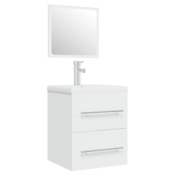 vidaXL Mueble de baño con lavabo madera contrachapada blanco