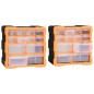vidaXL Organizadores multicajones con 12 cajones 2 uds 26,5x16x26 cm vidaXL Organizadores multicajones con 12 cajones 2 uds 26,5x16x26 cm