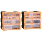 vidaXL Organizadores multicajones con 12 cajones 2 uds 26,5x16x26 cm vidaXL Organizadores multicajones con 12 cajones 2 uds 26,5x16x26 cm