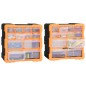 vidaXL Organizadores multicajones con 12 cajones 2 uds 26,5x16x26 cm vidaXL Organizadores multicajones con 12 cajones 2 uds 26,5x16x26 cm