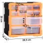 vidaXL Organizadores multicajones con 12 cajones 2 uds 26,5x16x26 cm vidaXL Organizadores multicajones con 12 cajones 2 uds 26,5x16x26 cm