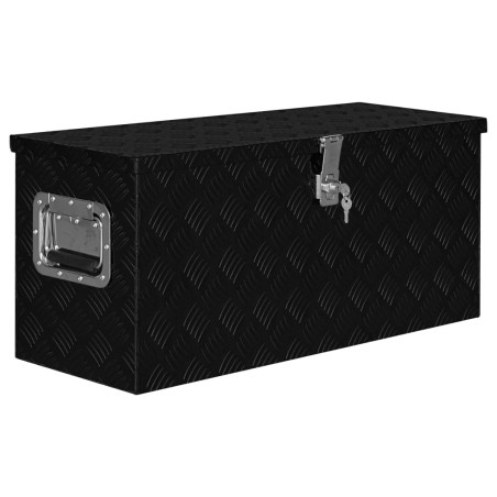 vidaXL Caja de aluminio negra 80x30x35 cm 