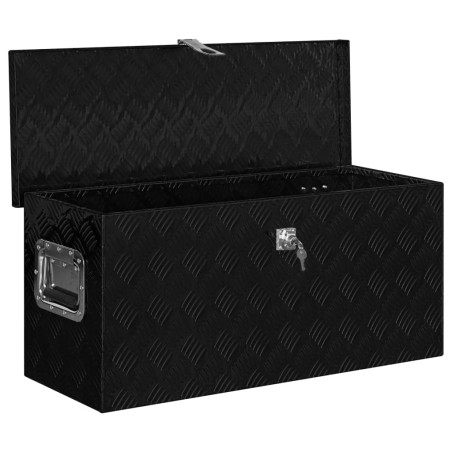 vidaXL Caja de aluminio negra 80x30x35 cm 