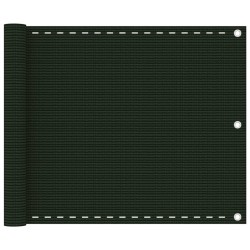 vidaXL Toldo para balcón HDPE verde oscuro 75x300 cm