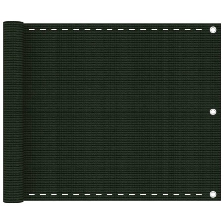 vidaXL Toldo para balcón HDPE verde oscuro 75x300 cm