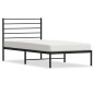 vidaXL Estructura de cama con cabecero metal negro 90x200 cm vidaXL Estructura de cama con cabecero metal negro 90x200 cm