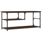 vidaXL Mueble de TV contrachapada y acero marrón roble 103x38x46,5 cm
