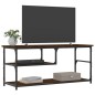 vidaXL Mueble de TV contrachapada y acero marrón roble 103x38x46,5 cm