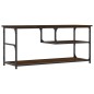 vidaXL Mueble de TV contrachapada y acero marrón roble 103x38x46,5 cm