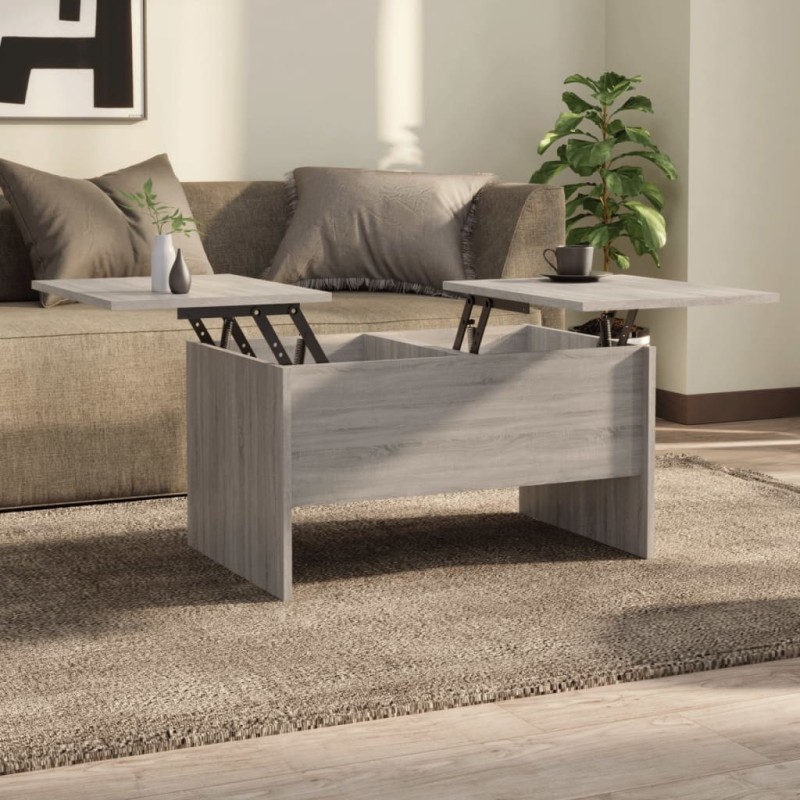 vidaXL Mesa de centro madera contrachapada gris Sonoma 80x50x42,5 cm