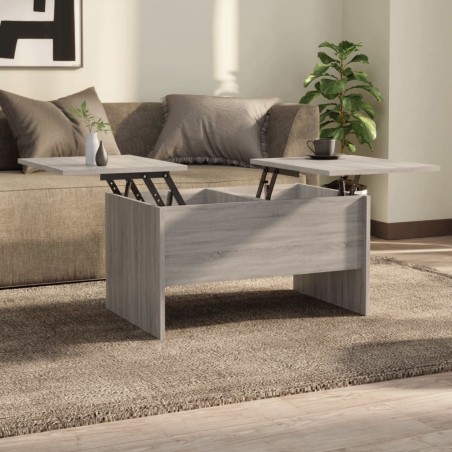 vidaXL Mesa de centro madera contrachapada gris Sonoma 80x50x42,5 cm