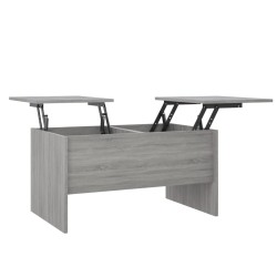 vidaXL Mesa de centro madera contrachapada gris Sonoma 80x50x42,5 cm