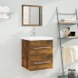 vidaXL Mueble de baño con lavabo madera contrachapada roble ahumado vidaXL Mueble de baño con lavabo madera contrachapada roble ahumado