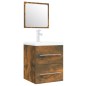 vidaXL Mueble de baño con lavabo madera contrachapada roble ahumado vidaXL Mueble de baño con lavabo madera contrachapada roble ahumado