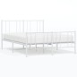 vidaXL Estructura cama metal con cabecero y estribo blanco 120x200 cm vidaXL Estructura cama metal con cabecero y estribo blanco 120x200 cm