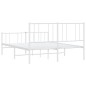 vidaXL Estructura cama metal con cabecero y estribo blanco 120x200 cm vidaXL Estructura cama metal con cabecero y estribo blanco 120x200 cm