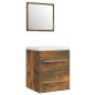 vidaXL Mueble de baño con lavabo madera contrachapada roble ahumado vidaXL Mueble de baño con lavabo madera contrachapada roble ahumado