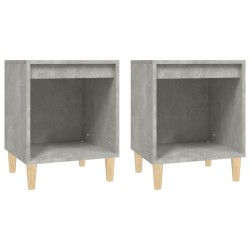 vidaXL Mesitas de noche 2 unidades gris hormigón 40x35x50 cm