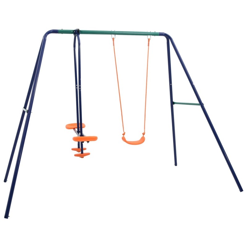 vidaXL Juego de columpios con 3 asientos acero vidaXL Juego de columpios con 3 asientos acero
