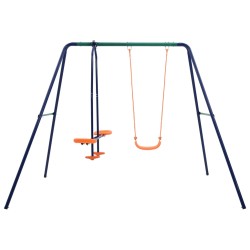 vidaXL Juego de columpios con 3 asientos acero