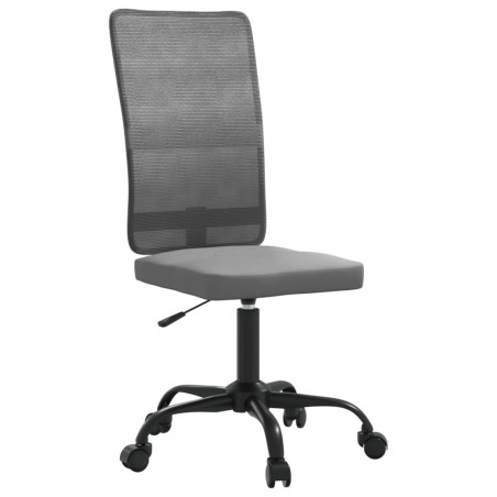 vidaXL Silla de oficina regulable en altura tela de malla gris