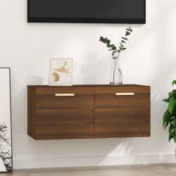 vidaXL Armario de pared madera contrachapada marrón roble 80x35x36,5cm