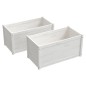 vidaXL Jardineras de madera maciza de pino blanco 2 uds 100x50x50 cm