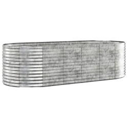 vidaXL Jardinera arriate acero recubrimiento polvo plata 249x100x68 cm