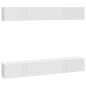 vidaXL Muebles de TV 4 piezas blanco brillante 100x30x30 cm