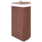 vidaXL Cesto para la ropa sucia de esquina bambú marrón 60 L vidaXL Cesto para la ropa sucia de esquina bambú marrón 60 L
