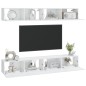 vidaXL Muebles de TV 4 piezas blanco brillante 100x30x30 cm