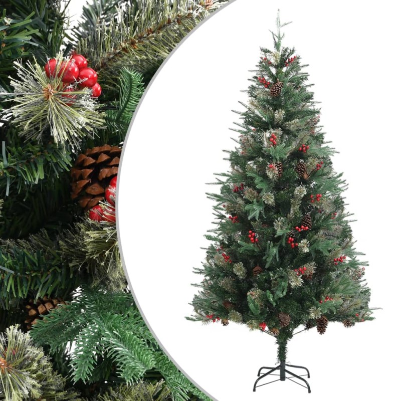 vidaXL Árbol de Navidad y piñas verde PVC y PE 225 cm vidaXL Árbol de Navidad y piñas verde PVC y PE 225 cm