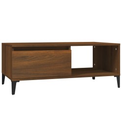 vidaXL Mesa de centro madera contrachapada marrón roble 90x50x36,5 cm