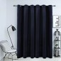 vidaXL Cortina opaca con anillas de metal terciopelo negro 290x245 cm vidaXL Cortina opaca con anillas de metal terciopelo negro 290x245 cm