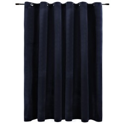 vidaXL Cortina opaca con anillas de metal terciopelo negro 290x245 cm