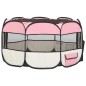 vidaXL Parque de perros plegable y bolsa transporte rosa 110x110x58cm vidaXL Parque de perros plegable y bolsa transporte rosa 110x110x58cm