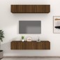 vidaXL Muebles TV 4 uds madera contrachapada marrón roble 80x30x30 cm