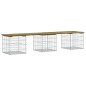 vidaXL Banco jardín diseño gaviones madera pino impregnada 203x44x42cm vidaXL Banco jardín diseño gaviones madera pino impregnada 203x44x42cm