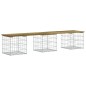 vidaXL Banco jardín diseño gaviones madera pino impregnada 203x44x42cm vidaXL Banco jardín diseño gaviones madera pino impregnada 203x44x42cm
