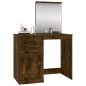 vidaXL Tocador y espejo madera contrachapada roble humo 90x50x132,5 cm vidaXL Tocador y espejo madera contrachapada roble humo 90x50x132,5 cm
