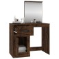 vidaXL Tocador y espejo madera contrachapada roble humo 90x50x132,5 cm vidaXL Tocador y espejo madera contrachapada roble humo 90x50x132,5 cm