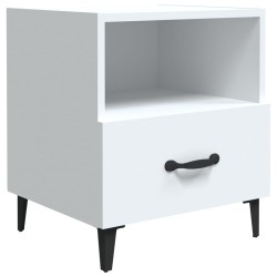 vidaXL Mesita de noche madera contrachapada blanco