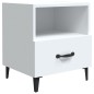 vidaXL Mesita de noche madera contrachapada blanco vidaXL Mesita de noche madera contrachapada blanco