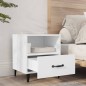 vidaXL Mesita de noche madera contrachapada blanco vidaXL Mesita de noche madera contrachapada blanco