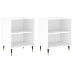vidaXL Mesitas de noche 2 uds madera de ingeniería blanco 40x30x50 cm
