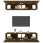 vidaXL Muebles TV 4 uds madera contrachapada marrón roble 80x30x30 cm