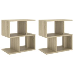 vidaXL Mesitas de noche 2 uds contrachapada roble Sonoma 50x30x51,5cm