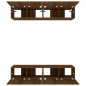 vidaXL Muebles TV 4 uds madera contrachapada marrón roble 80x30x30 cm